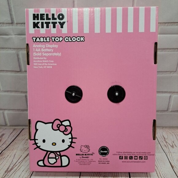 Sanrio Hello Kitty Accutime Table Top Clock Pink Battery Powered NIB - Picture 3 of 5
